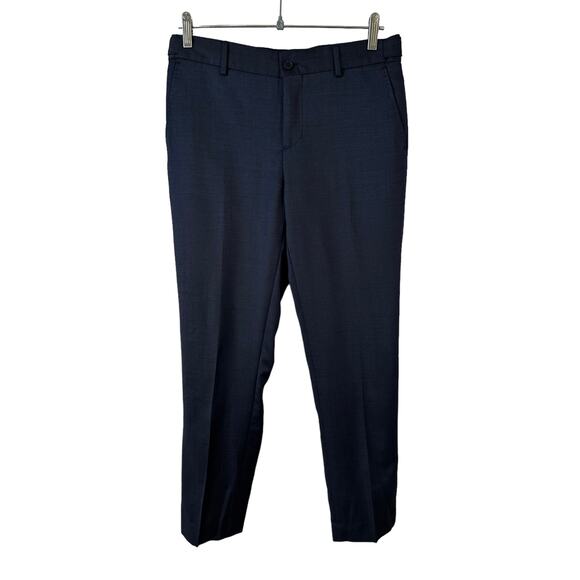 Lafaurie Mens 100% Wool Trouser Pants Mid Rise Blue Size EU 38 or US 28 Classic - Picture 1 of 10